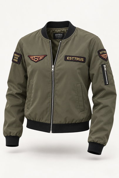 ESTTRUS WOMAN — ARMY GREEN BOMBER JACKET